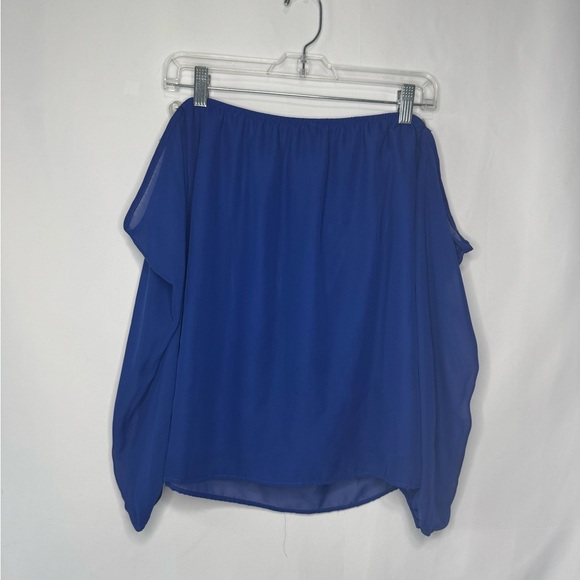 Blue Cold Shoulder Blouse with Attached Sleeves - Size S - Picture 5 of 5